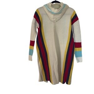 Evy’s Tree The Rory Cardigan hooded sweater/hoodie, off white w/accent stripes,S